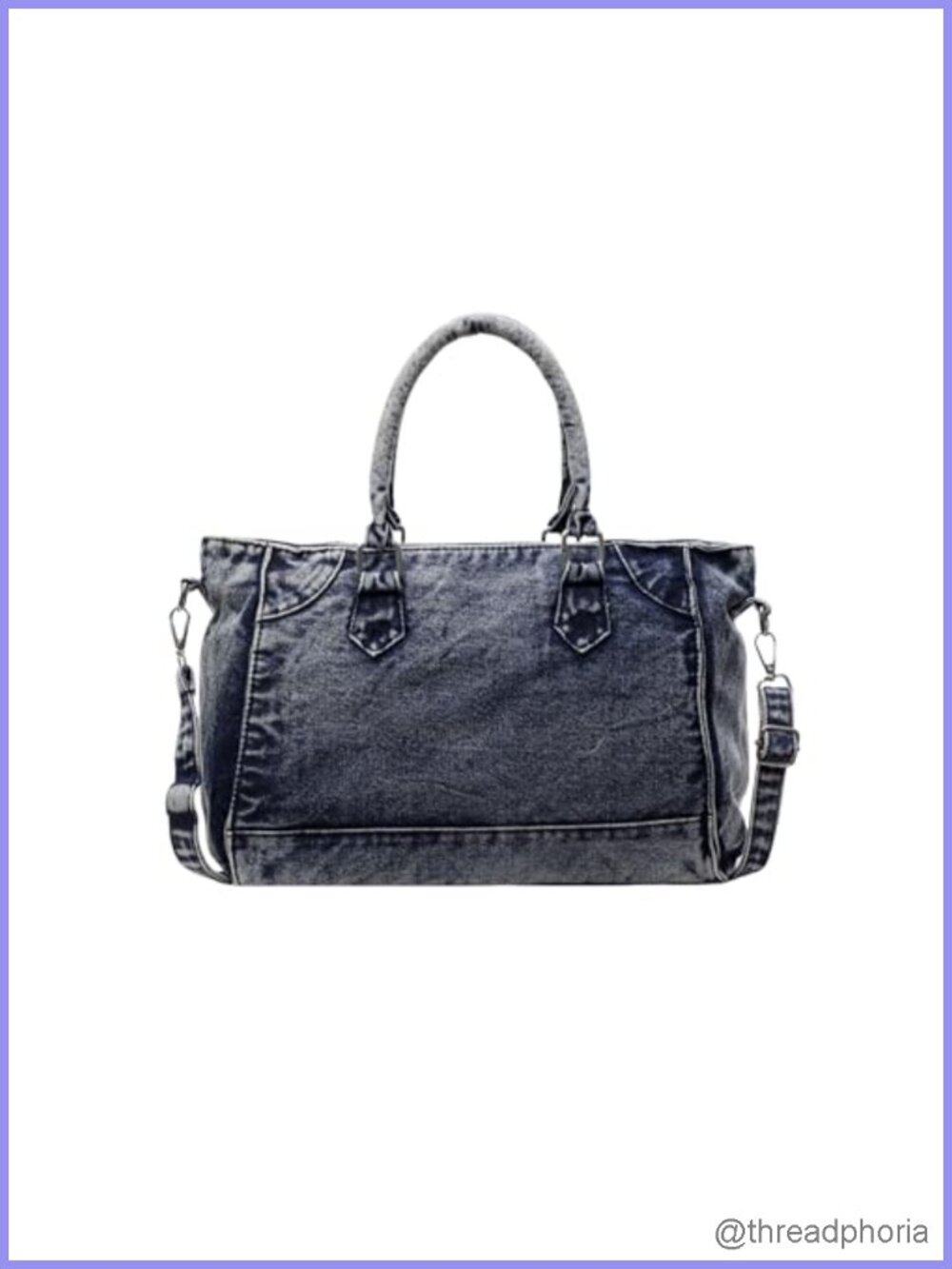 Denim Crossbody Bag Y2K Tote Purse Zipper Lightweight Shoulder Handbag
